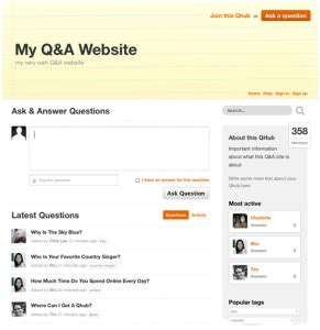 Build your own Q&A site with Qhub .